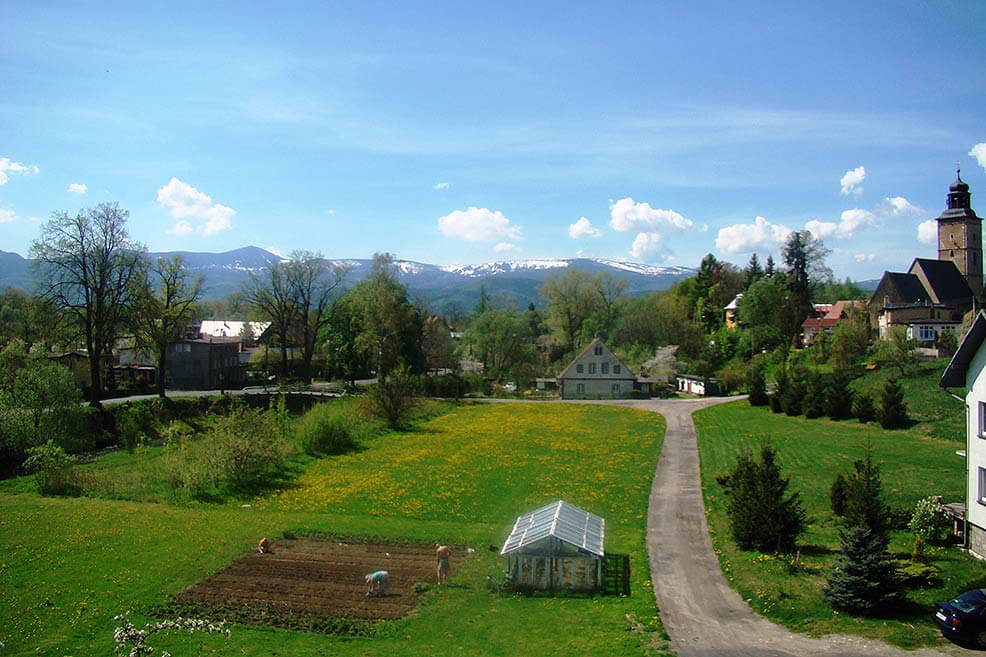 Widok z domku letniskowego w Karkonoszach